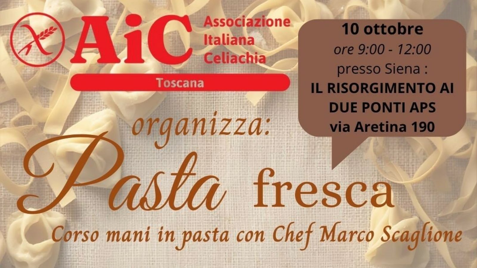 10 OTTOBRE 2026 - PASTA FRESCA - SCAGLIONE